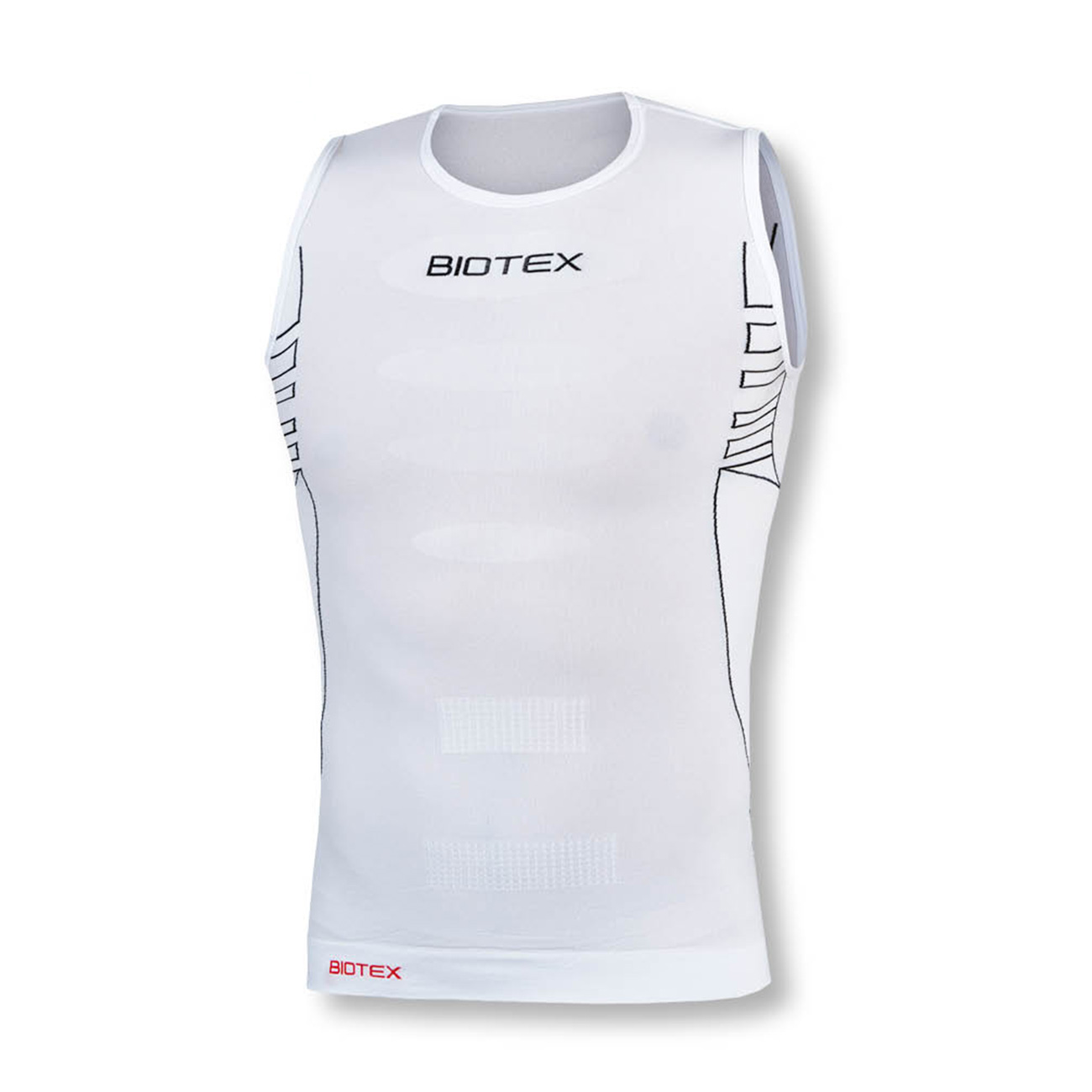 
                BIOTEX Cyklistické triko bez rukávů - SEAMLESS - bílá
            