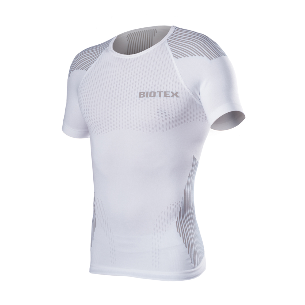 
                BIOTEX Cyklistické triko s krátkým rukávem - BIOFLEX RAGLAN - bílá/šedá
            