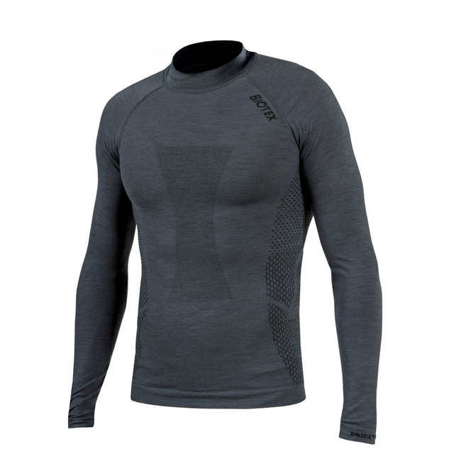 
                BIOTEX Cyklistické triko s dlouhým rukávem - MERINO - šedá XL-2XL
            