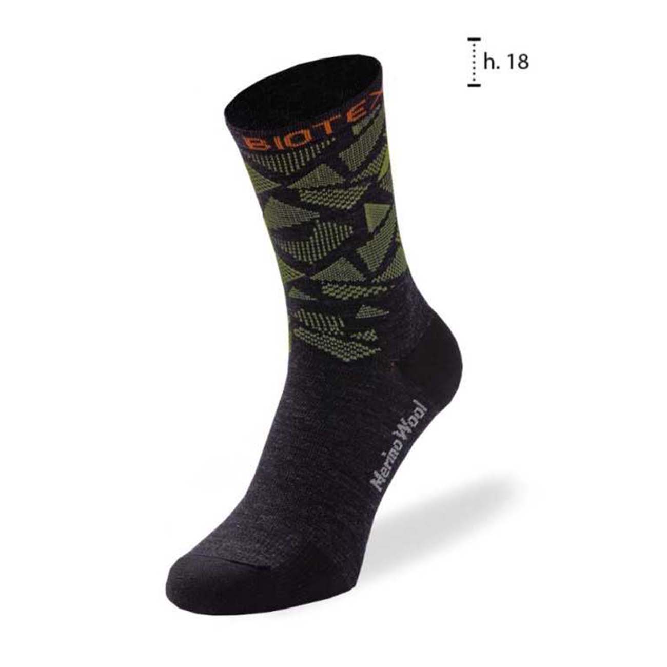 
                BIOTEX Cyklistické ponožky klasické - MERINO - žlutá/černá 43-45
            