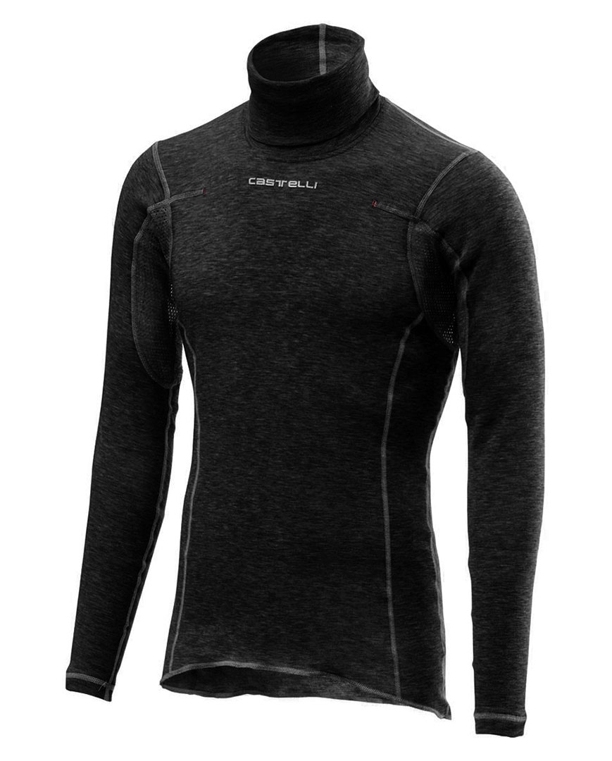
                CASTELLI Cyklistické triko s dlouhým rukávem - FLANDERS WARM NECK - černá M
            