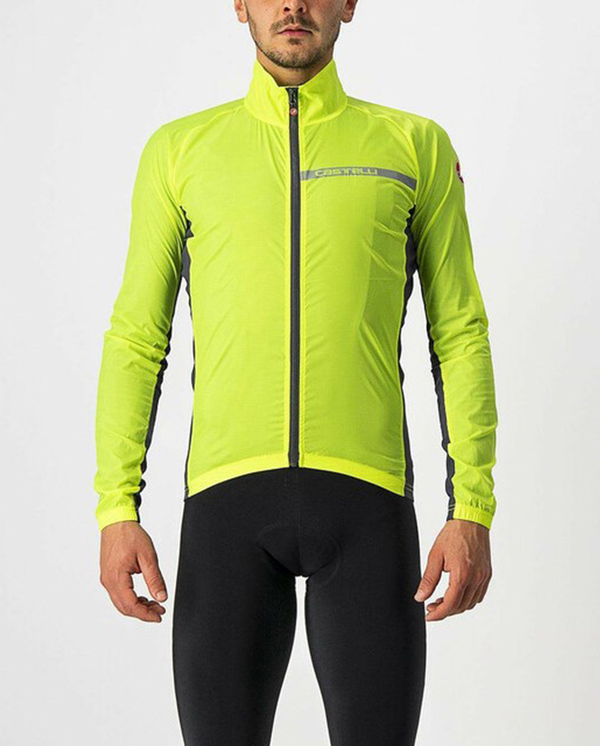 
                CASTELLI Cyklistická větruodolná bunda - SQUADRA STRECH - žlutá L
            