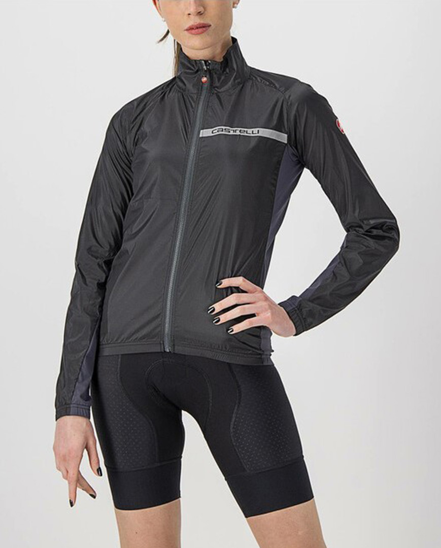 
                CASTELLI Cyklistická větruodolná bunda - SQUADRA STRECH LADY - černá XL
            