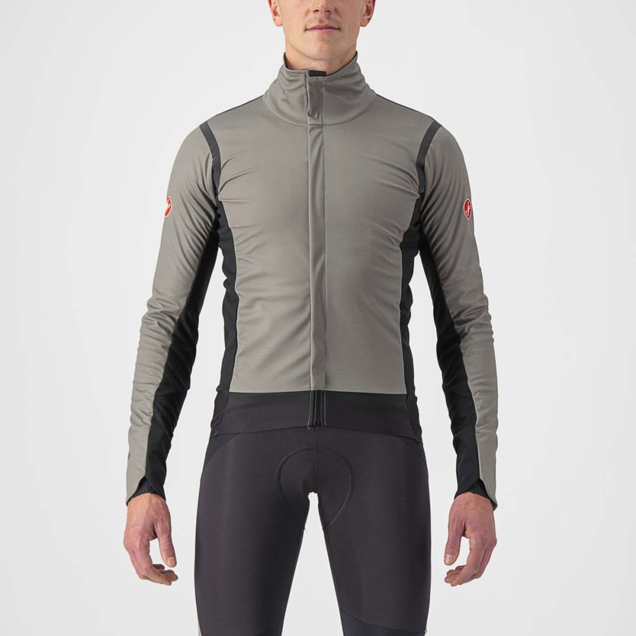 
                CASTELLI Cyklistická zateplená bunda - ALPHA RoS 2 - šedá/černá
            