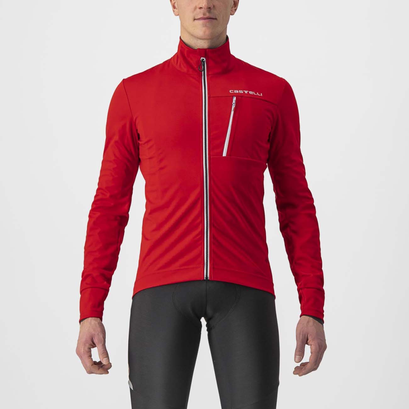 
                CASTELLI Cyklistická zateplená bunda - GO WINTER - černá/červená 2XL
            