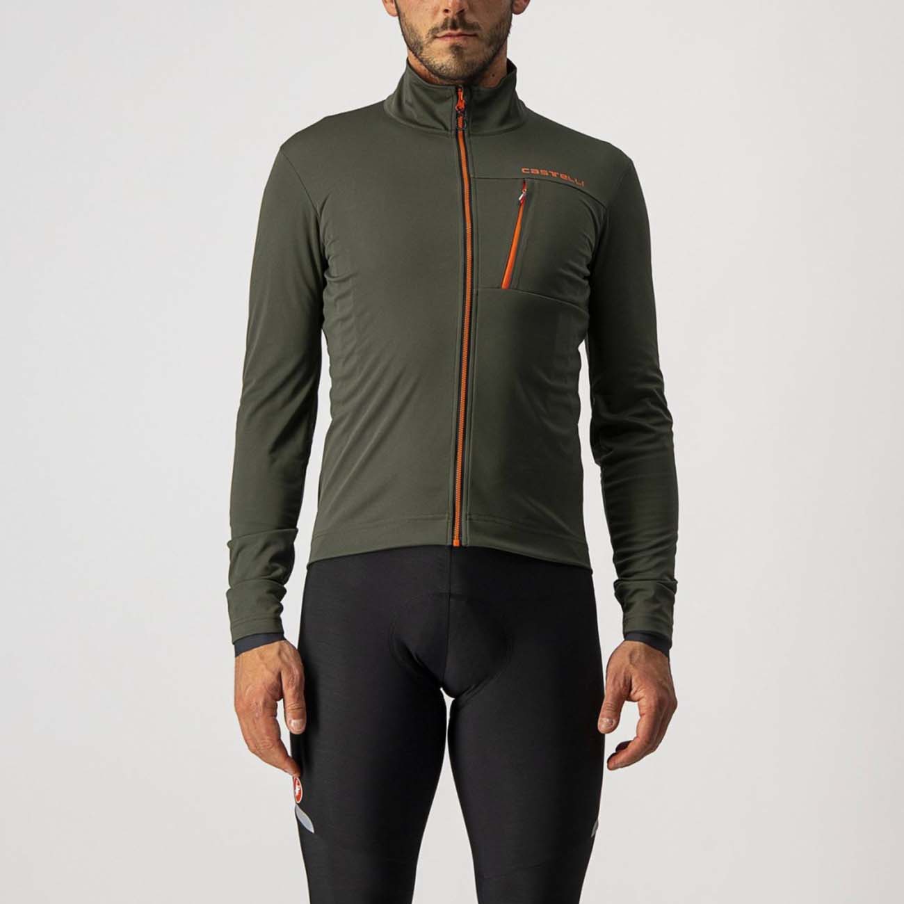 
                CASTELLI Cyklistická zateplená bunda - GO WINTER - zelená 3XL
            