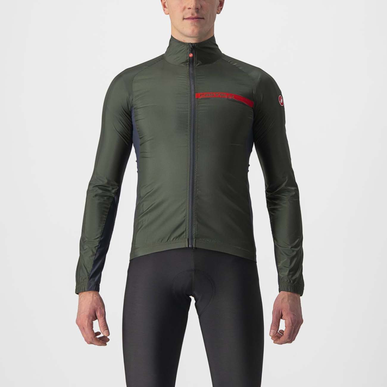 
                CASTELLI Cyklistická větruodolná bunda - SQUADRA STRETCH - zelená XS
            