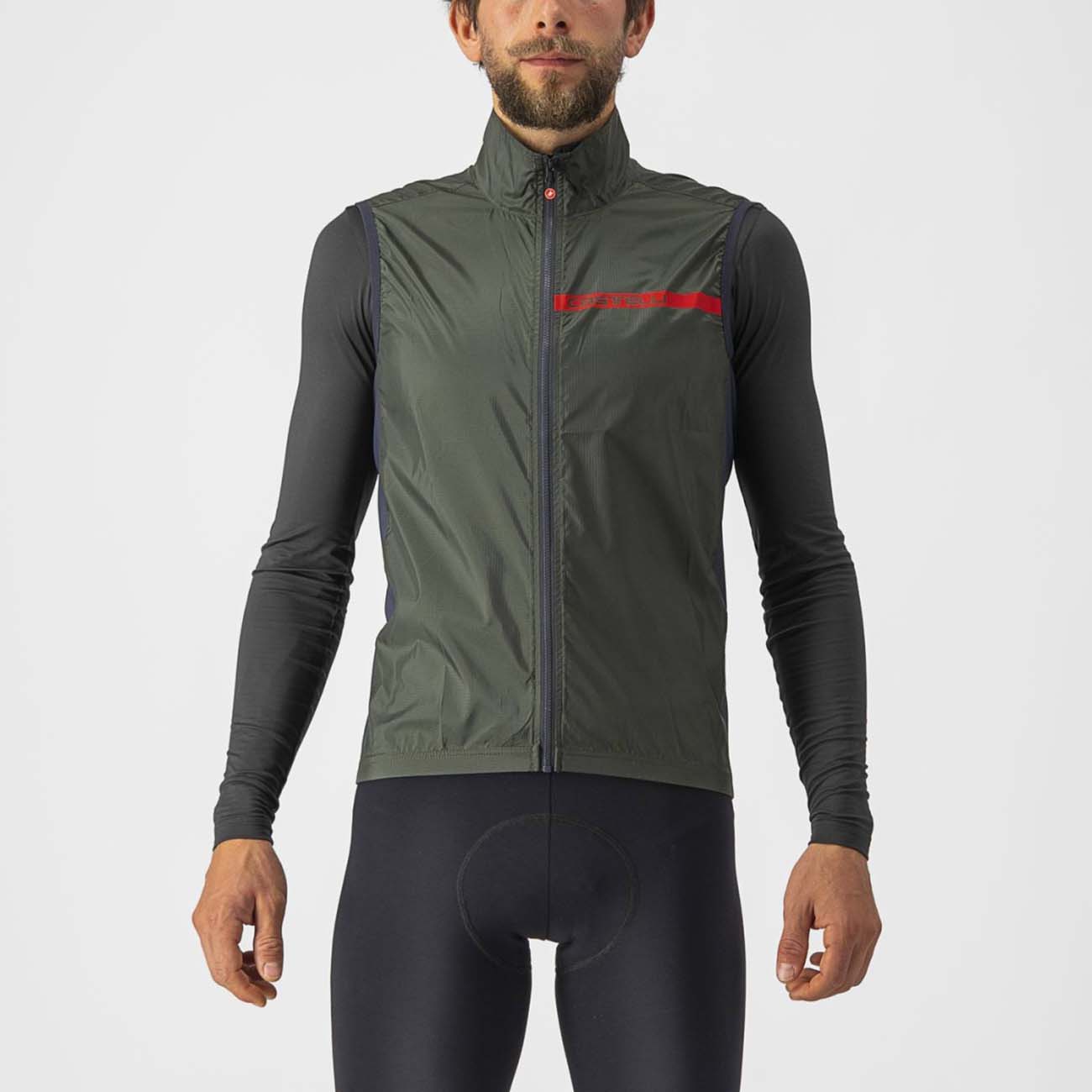 
                CASTELLI Cyklistická vesta - SQUADRA STRECH - zelená XL
            