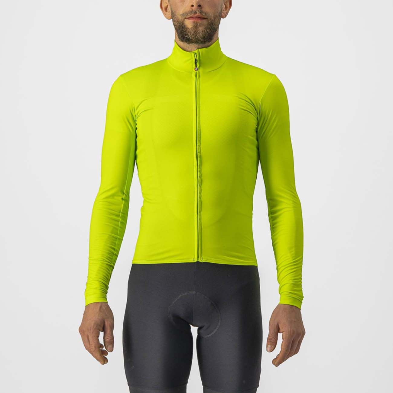 
                CASTELLI Cyklistický dres s dlouhým rukávem zimní - PRO THERMAL - antracitová/žlutá 3XL
            