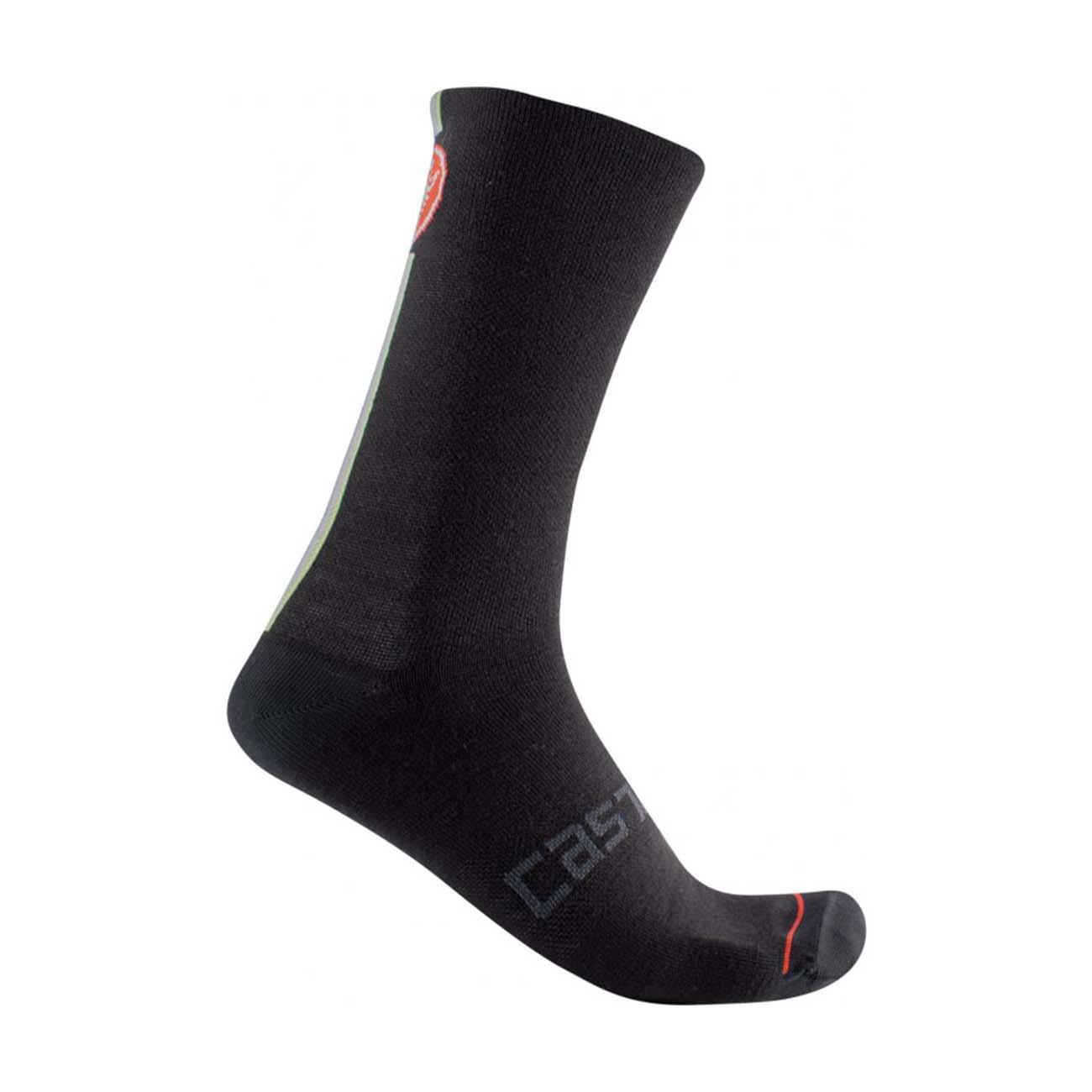 
                CASTELLI Cyklistické ponožky klasické - RACING STRIPE - černá S-M
            