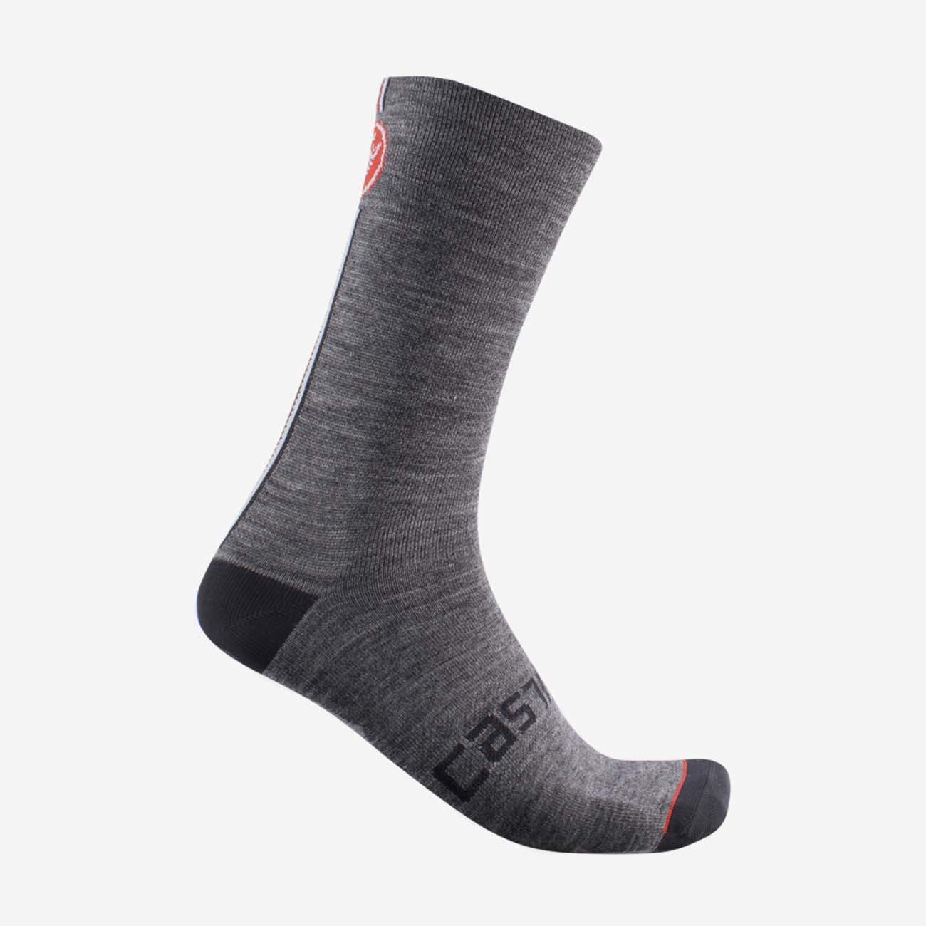 
                CASTELLI Cyklistické ponožky klasické - RACING STRIPE  - šedá
            