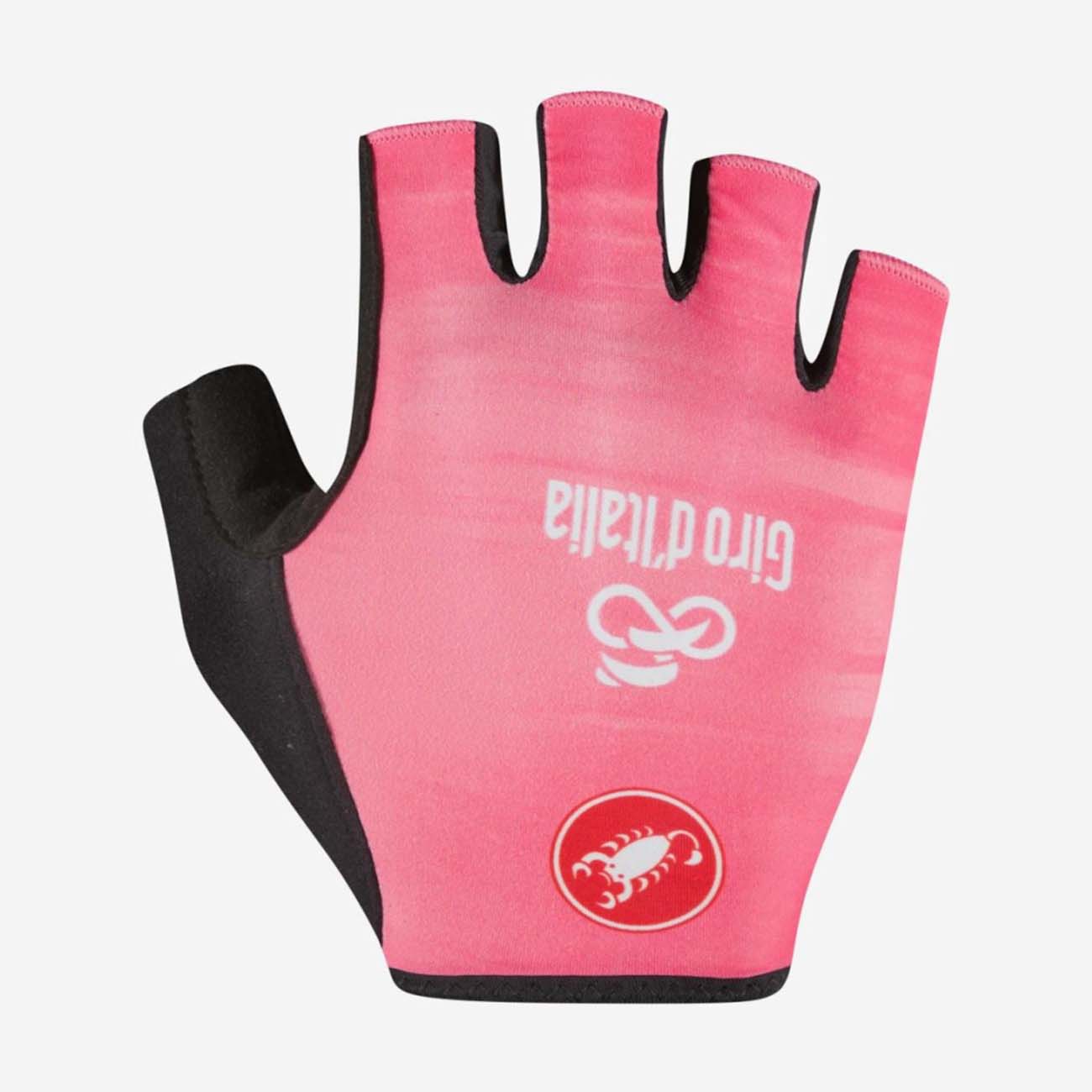 
                CASTELLI Cyklistické rukavice krátkoprsté - GIRO D\'ITALIA 2024 - růžová XL
            