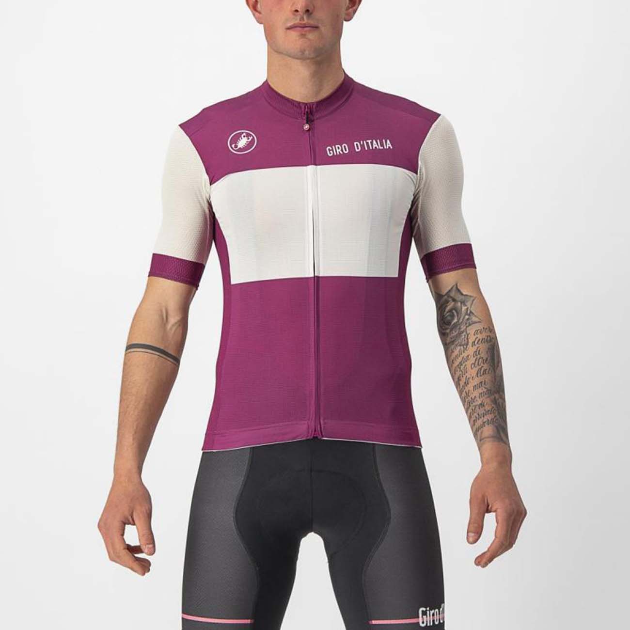CASTELLI Cyklistický dres s krátkým rukávem - GIRO D'ITALIA 2022 - bordó/bílá/fialová 2XL