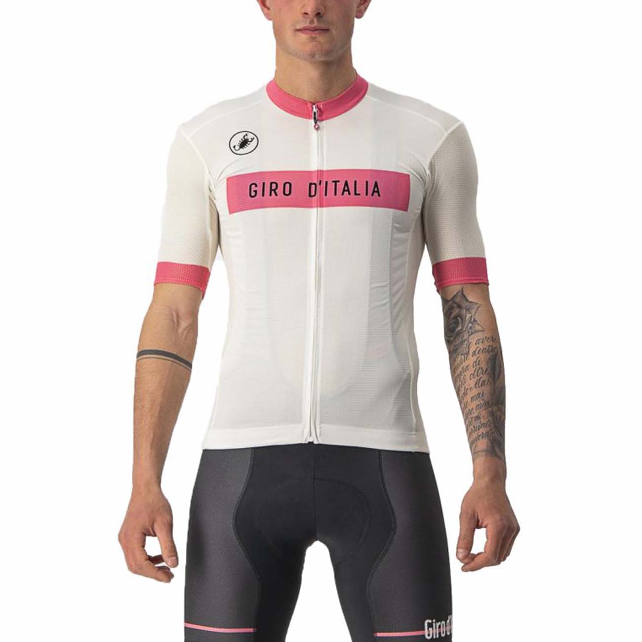 
                CASTELLI Cyklistický dres s krátkým rukávem - GIRO D\'ITALIA 2024 - bílá 3XL
            