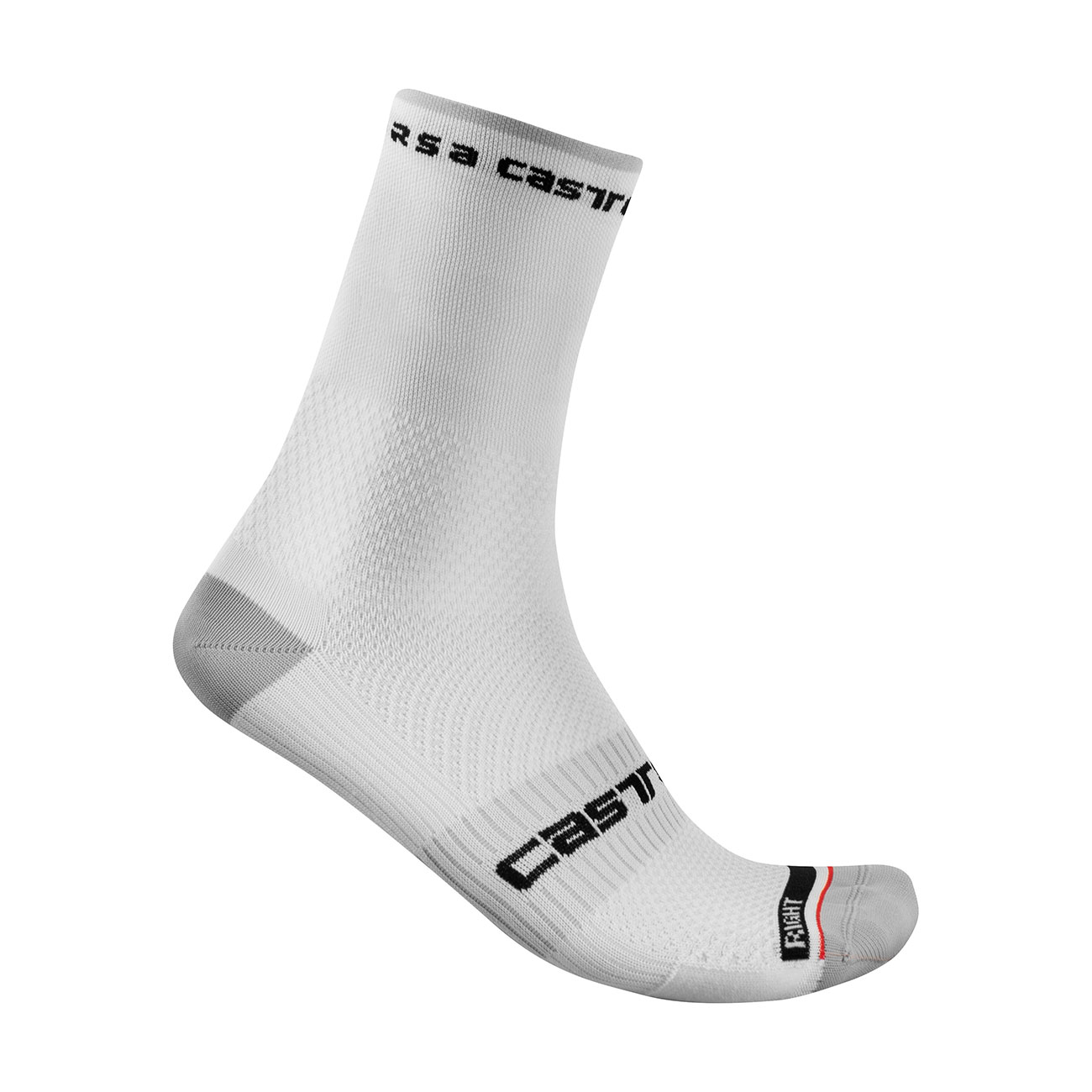 
                CASTELLI Cyklistické ponožky klasické - ROSSO CORSA PRO 15 - bílá S-M
            