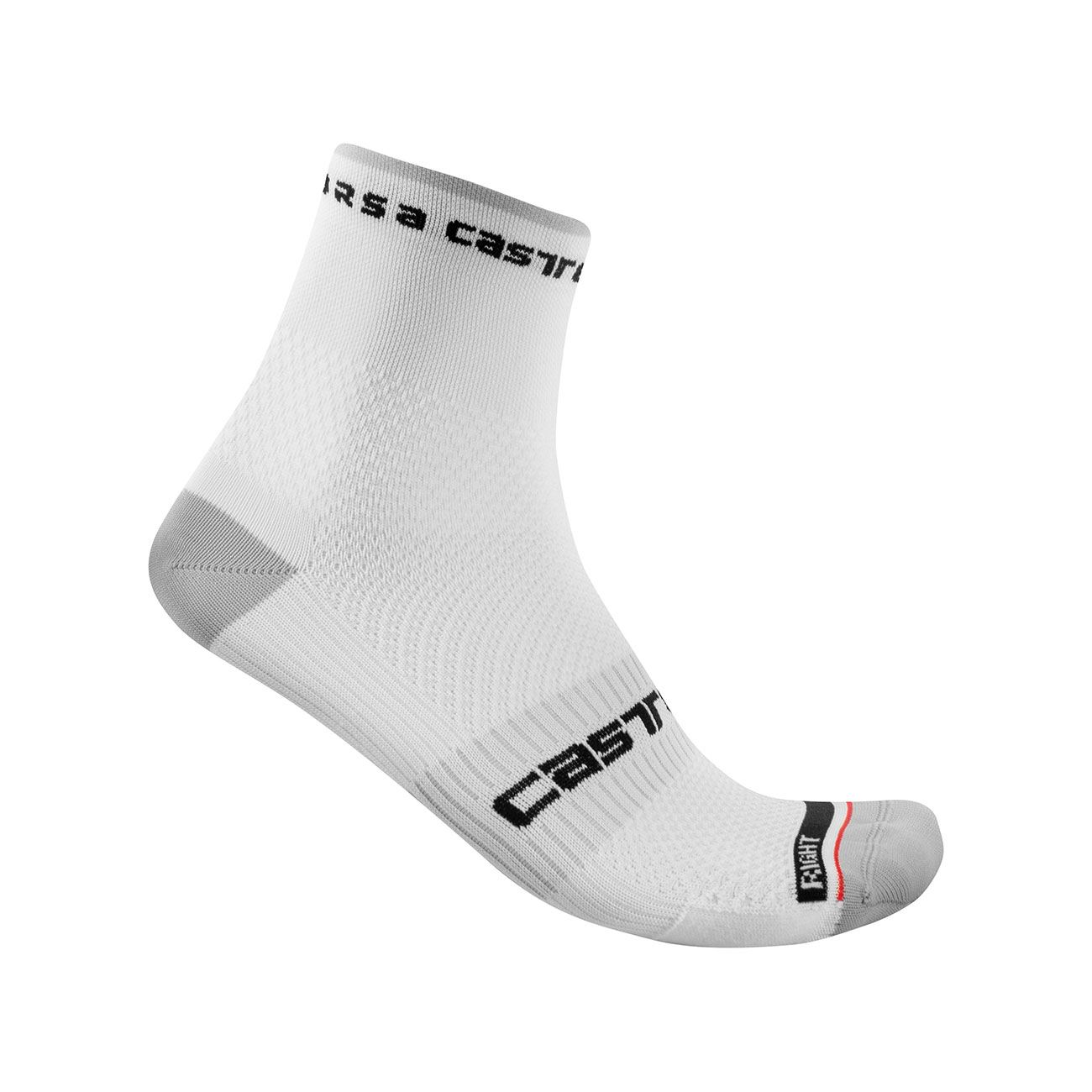 
                CASTELLI Cyklistické ponožky klasické - ROSSO CORSA PRO 9 - bílá S-M
            
