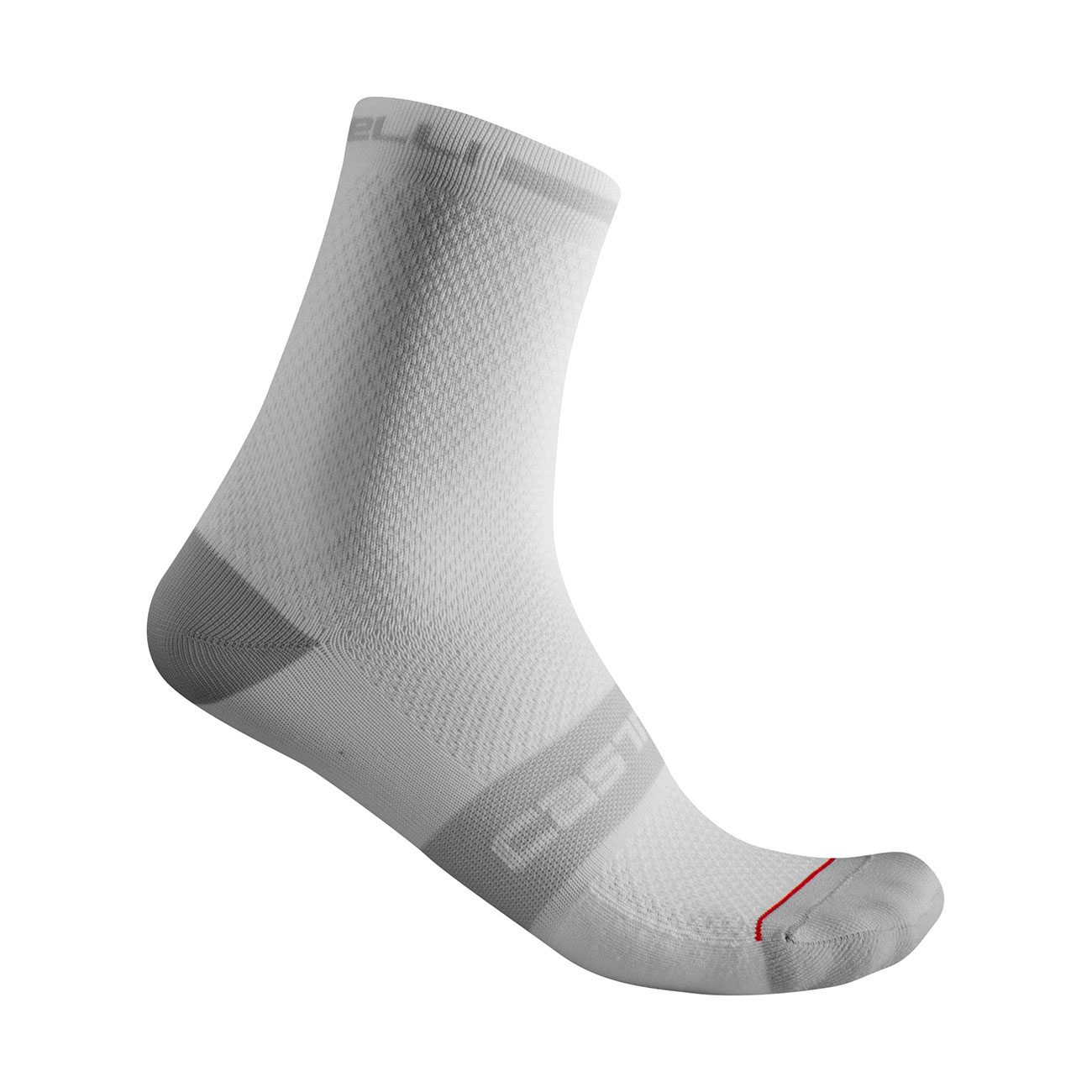 
                CASTELLI Cyklistické ponožky klasické - SUPERLEGGERA T 12 - bílá/šedá 2XL
            
