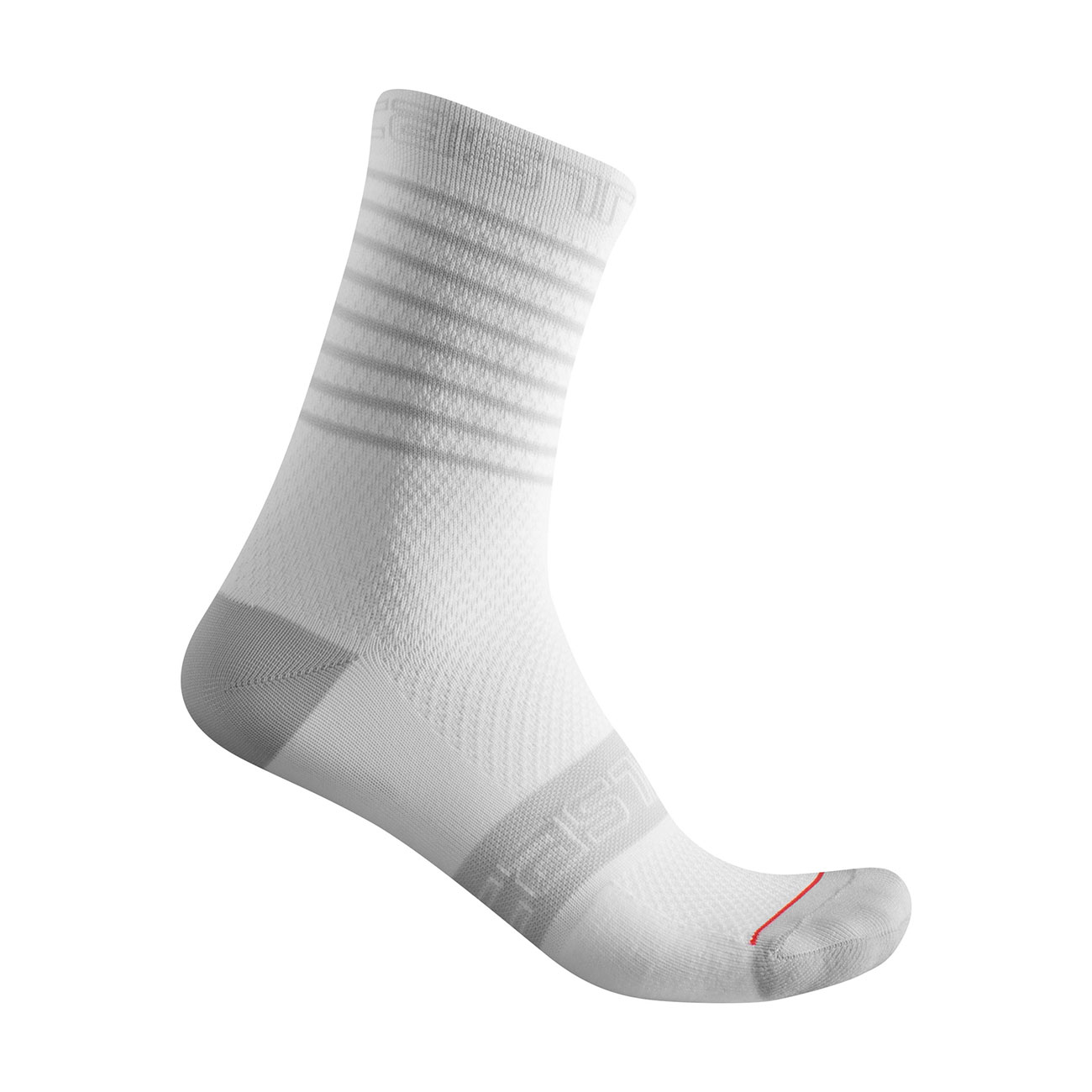 
                CASTELLI Cyklistické ponožky klasické - SUPERLEGGERA 12 LADY - bílá/šedá S-M
            