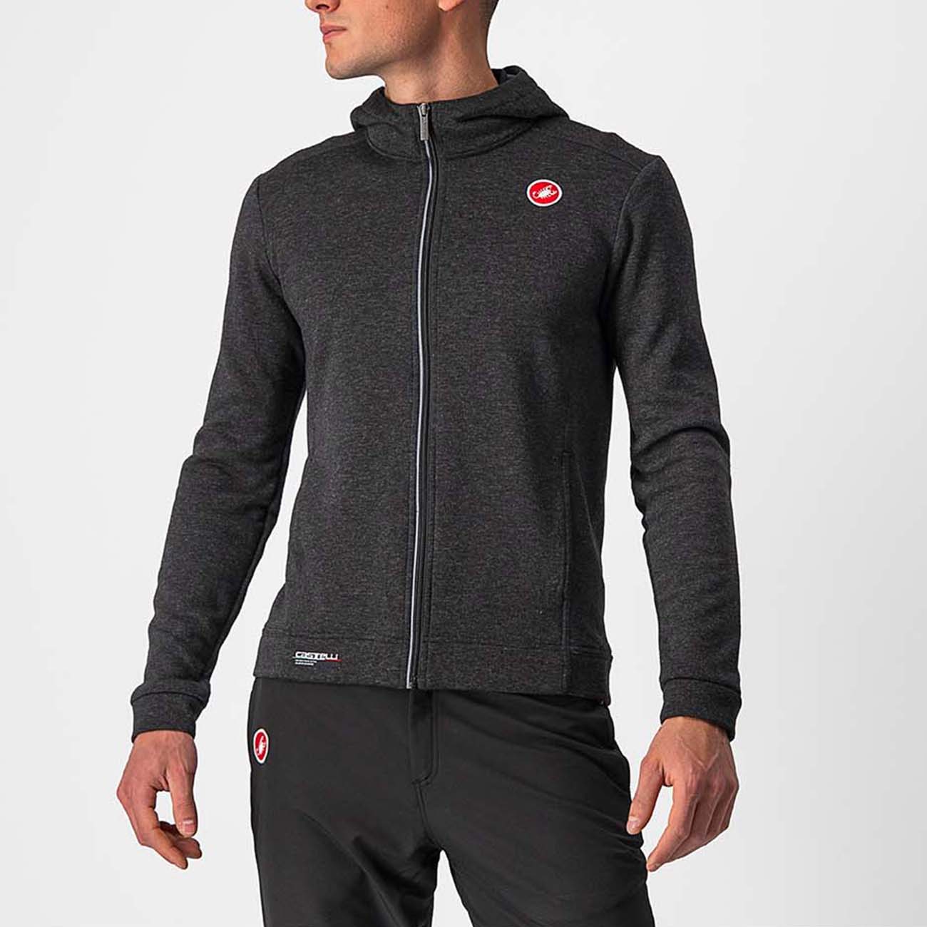 
                CASTELLI Cyklistická mikina - MILANO FZ FLEECE - černá L
            