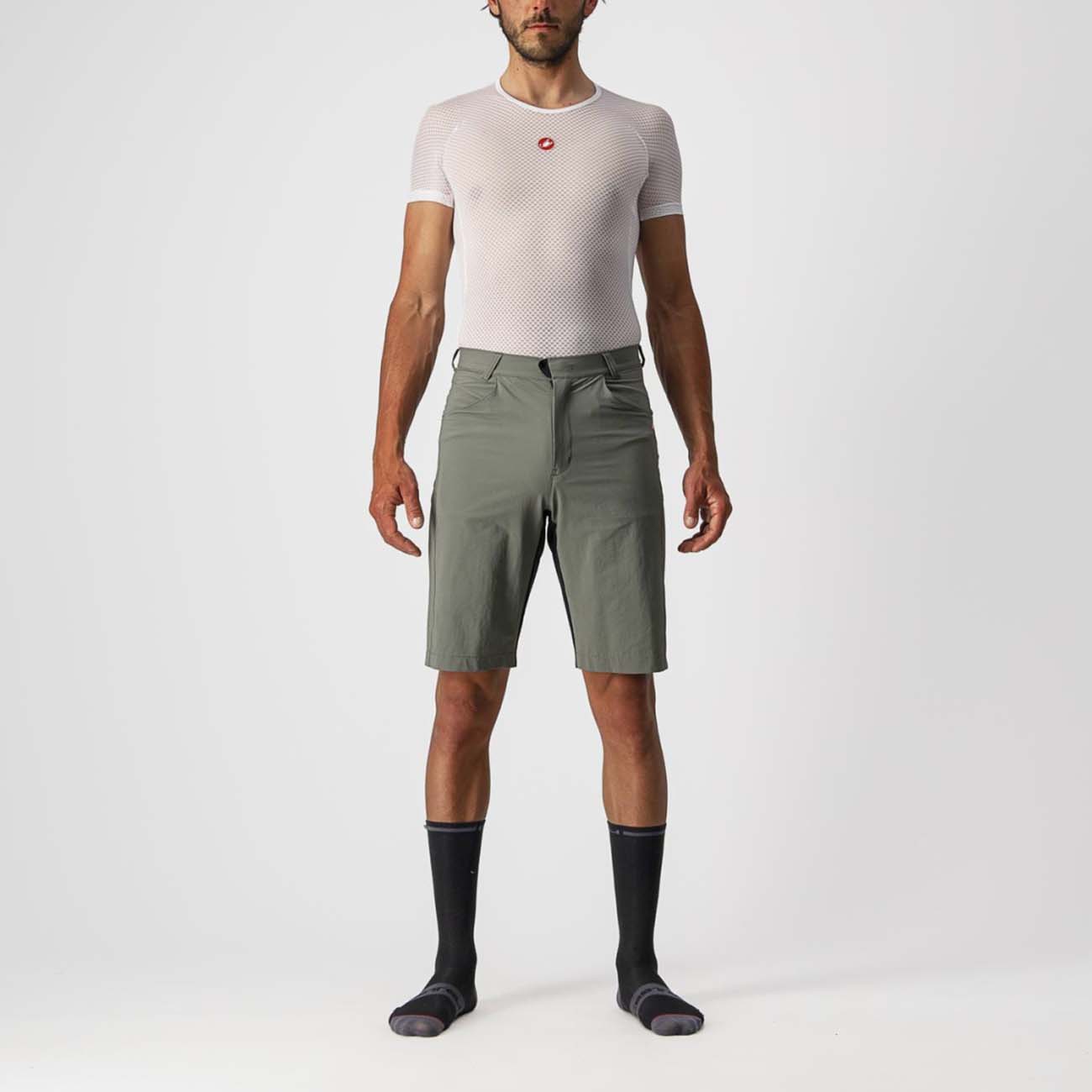 
                CASTELLI Cyklistické kalhoty krátké bez laclu - UNLIMITED BAGGY - šedá XL
            