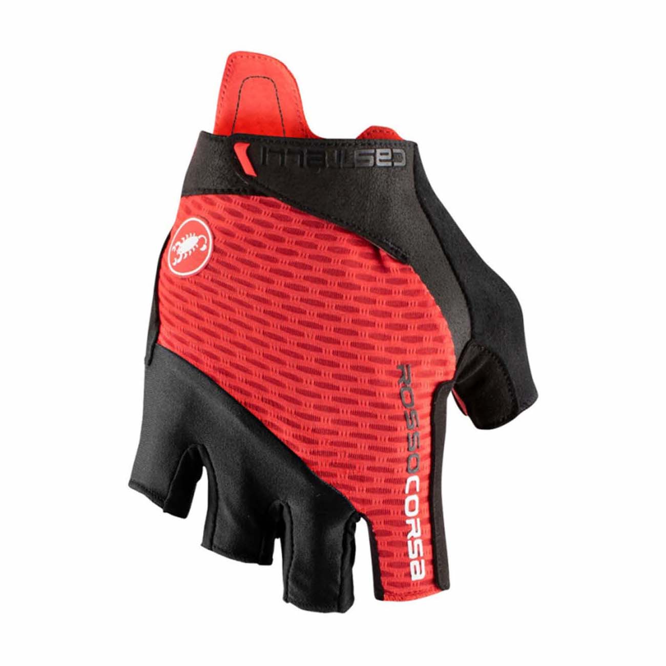 
                CASTELLI Cyklistické rukavice krátkoprsté - ROSSO CORSA PRO V - červená L
            
