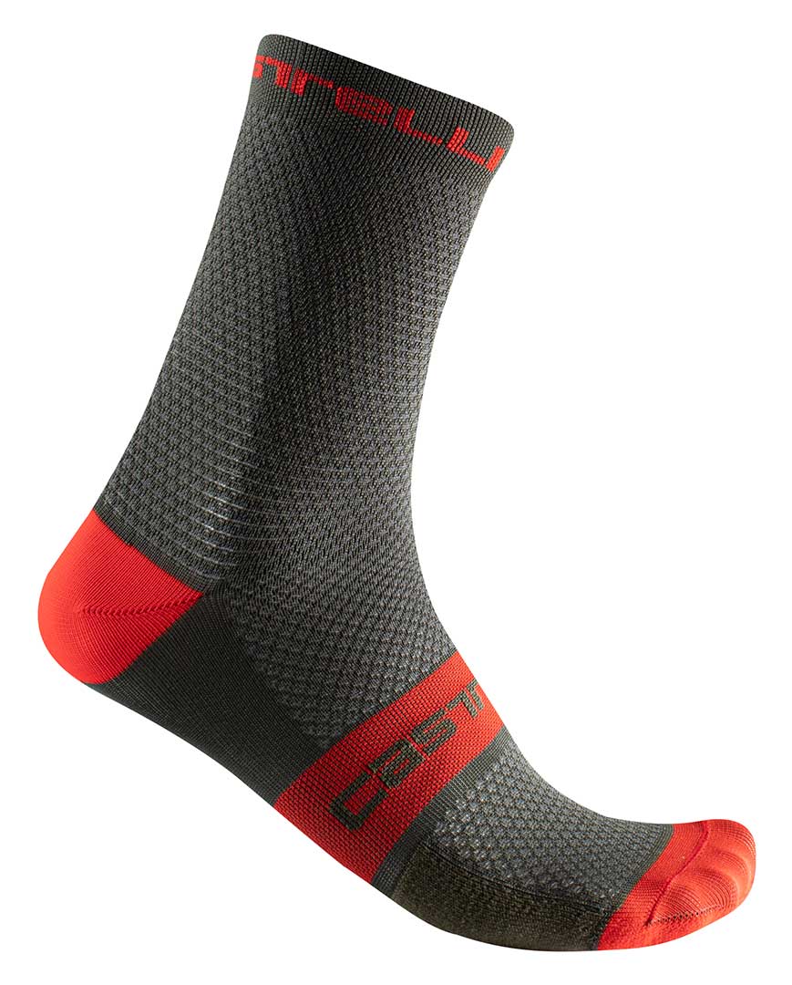 
                CASTELLI Cyklistické ponožky klasické - SUPERLEGGERA T 12 - červená/zelená
            