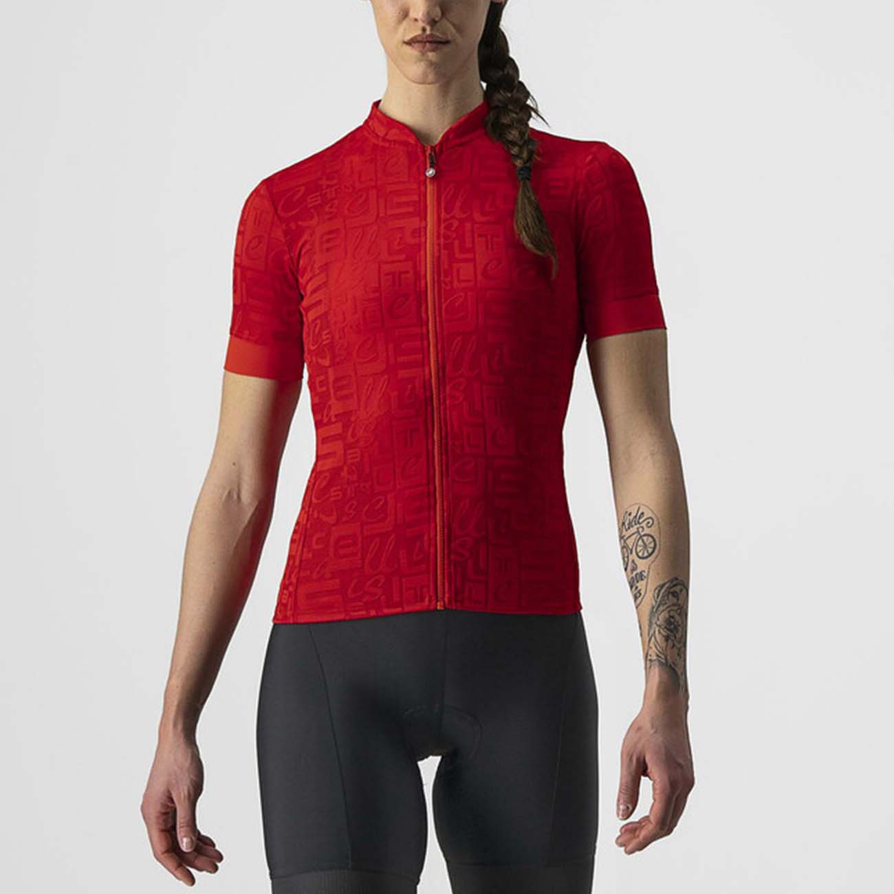 
                CASTELLI Cyklistický dres s krátkým rukávem - PROMESSA J. LADY - červená M
            