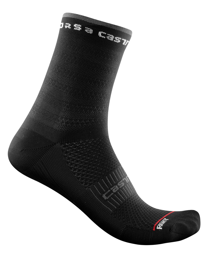 CASTELLI Cyklistické ponožky klasické - ROSSO CORSA 11 LADY - černá S-M