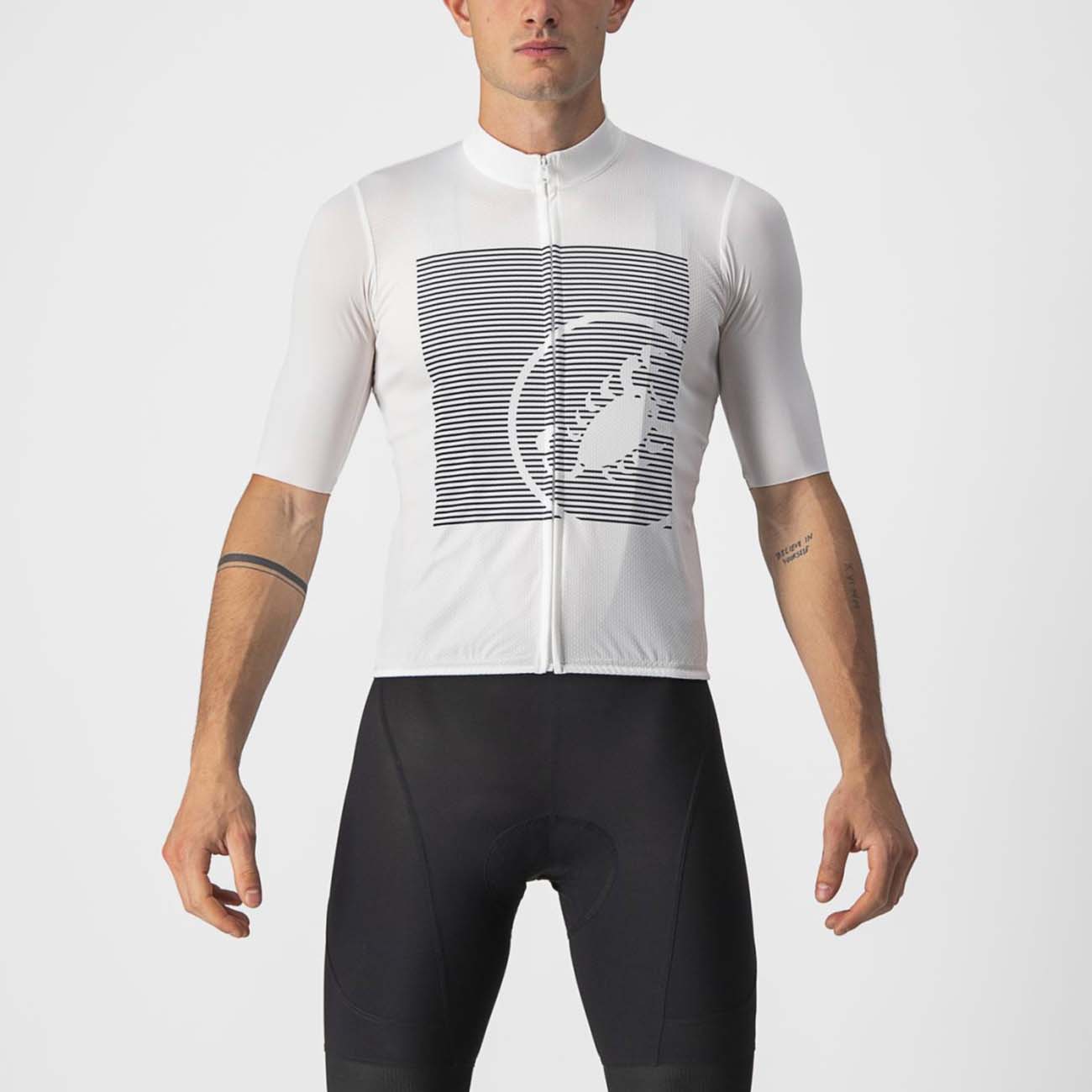 CASTELLI Cyklistický dres s krátkým rukávem - BAGARRE - modrá/ivory/bílá XL