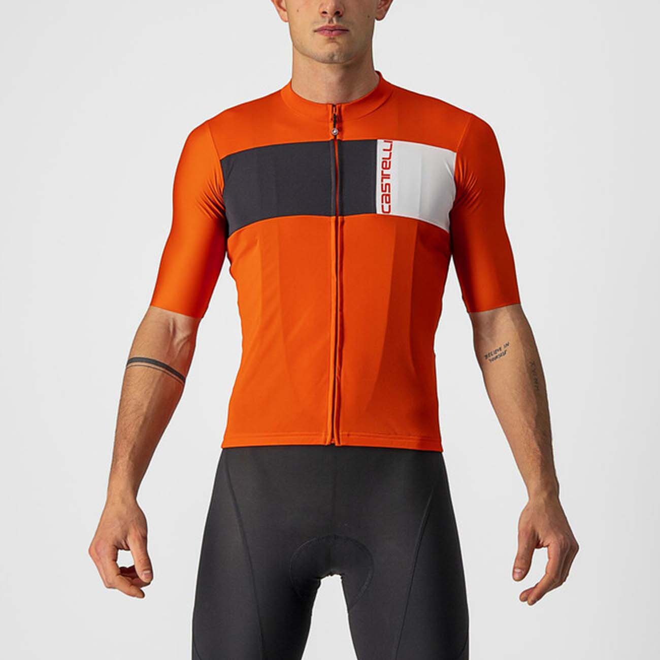 
                CASTELLI Cyklistický dres s krátkým rukávem - PROLOGO VII - ivory/černá/oranžová
            