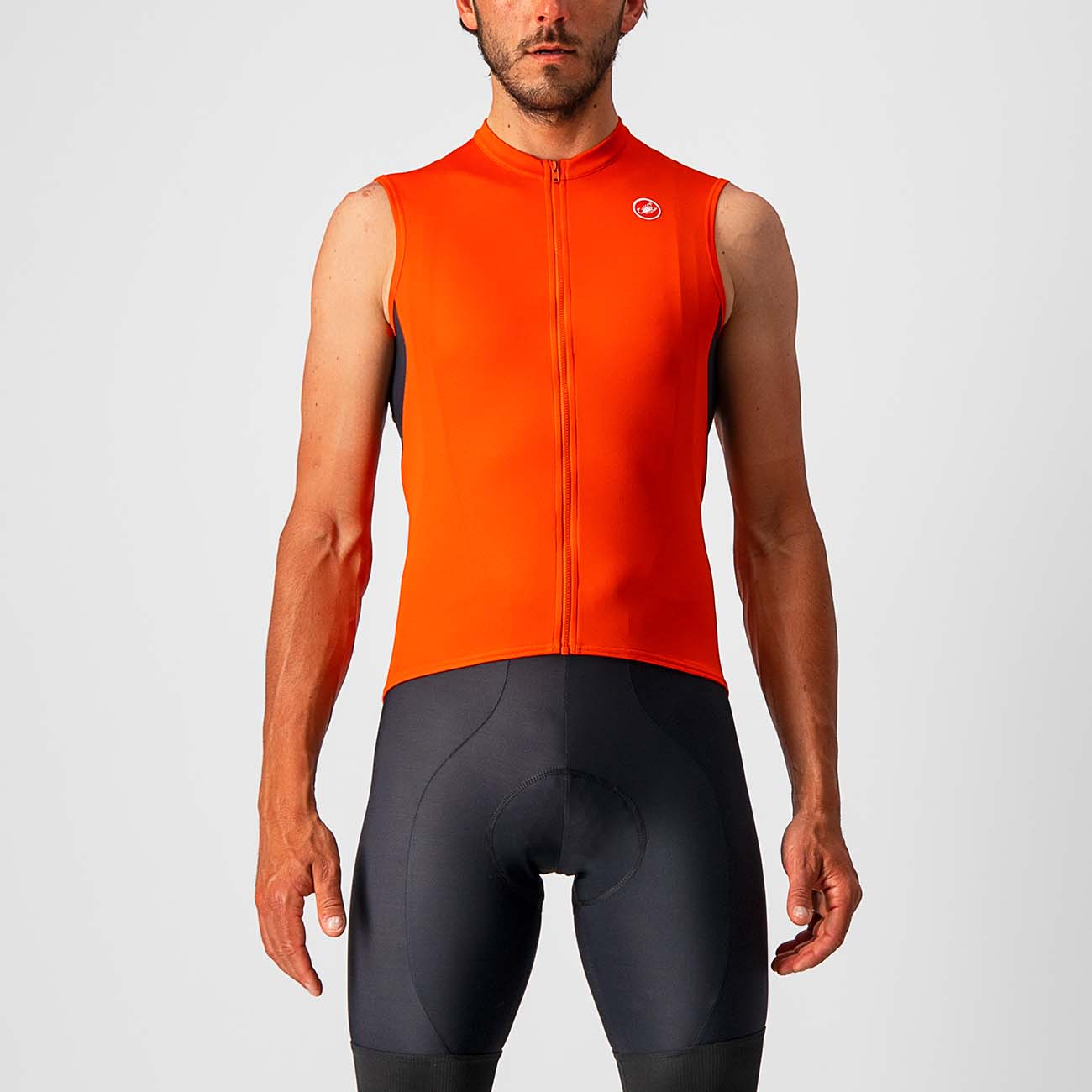 
                CASTELLI Cyklistický dres bez rukávů - ENTRATA VI - šedá/oranžová
            