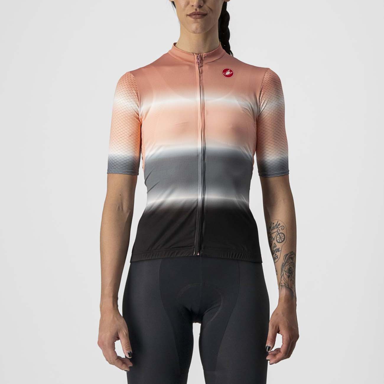 
                CASTELLI Cyklistický dres s krátkým rukávem - DOLCE LADY - růžová/šedá/černá XS
            