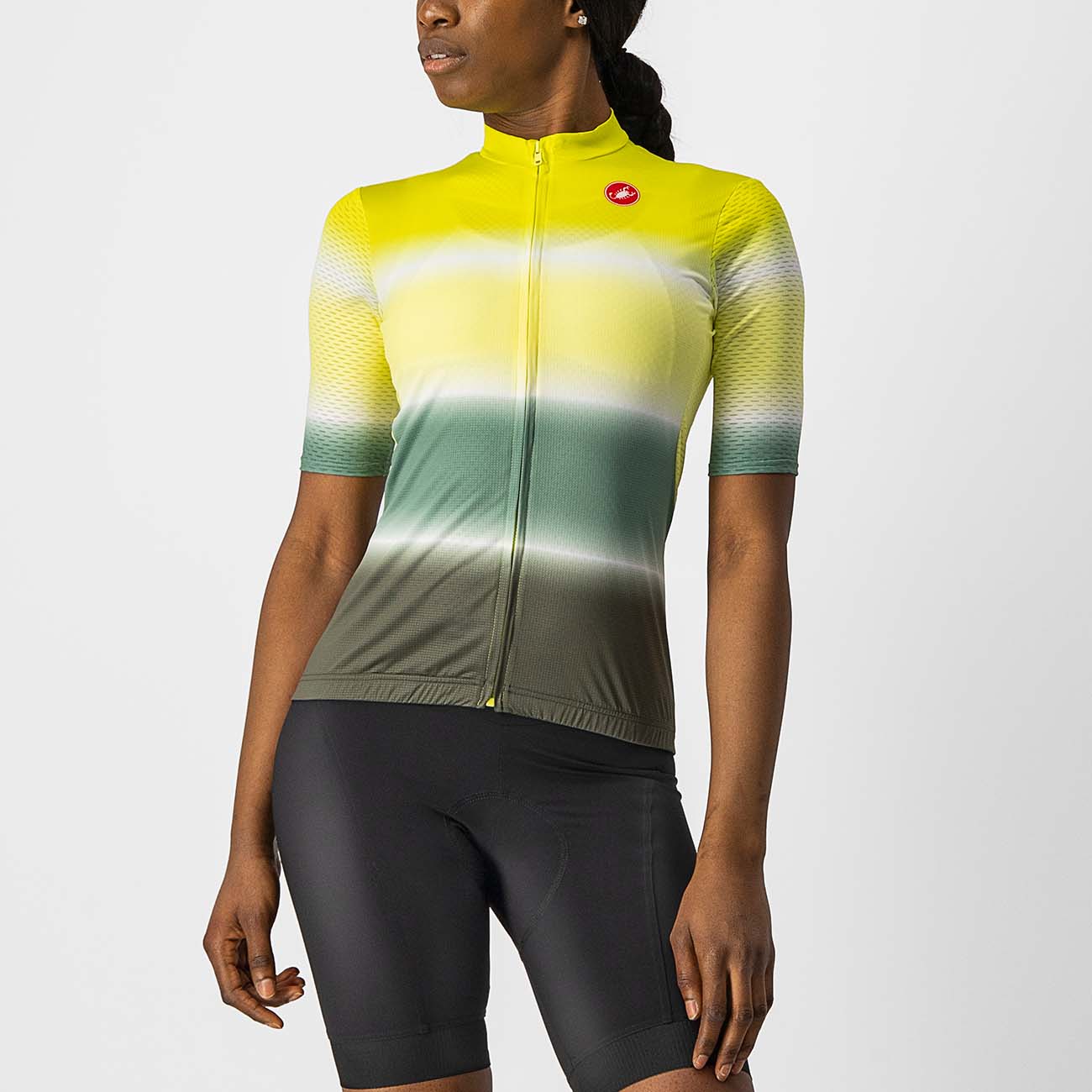 
                CASTELLI Cyklistický dres s krátkým rukávem - DOLCE LADY - zelená/žlutá L
            