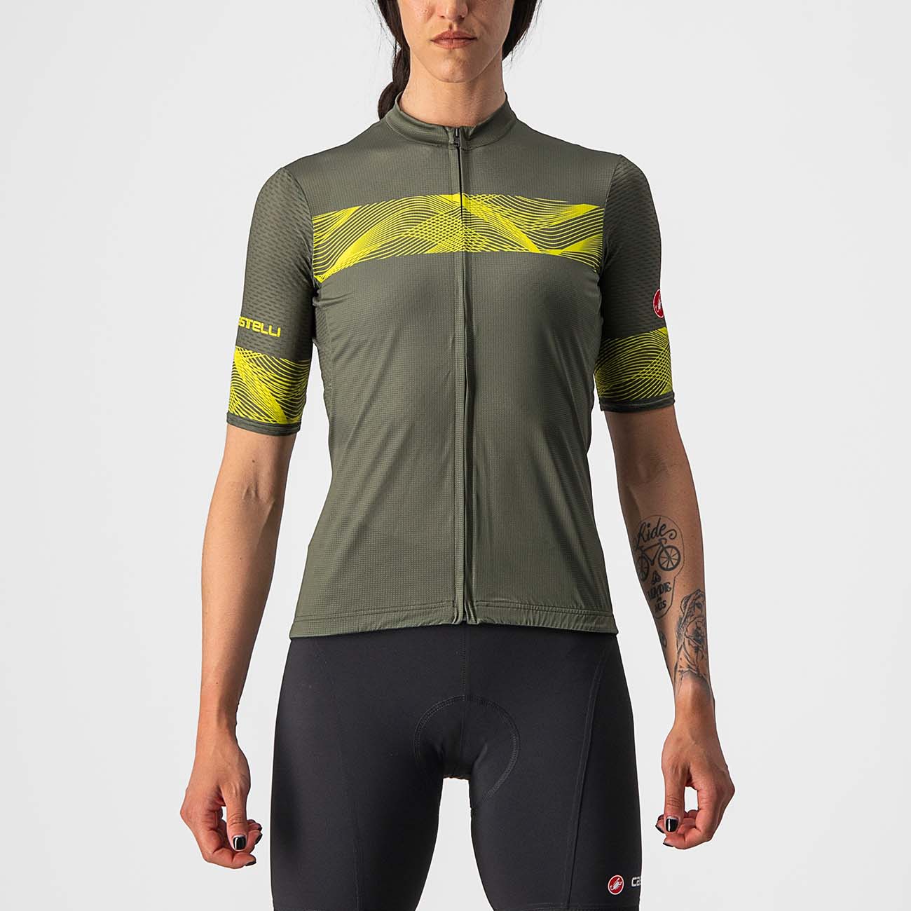 
                CASTELLI Cyklistický dres s krátkým rukávem - FENICE LADY - žlutá/zelená L
            