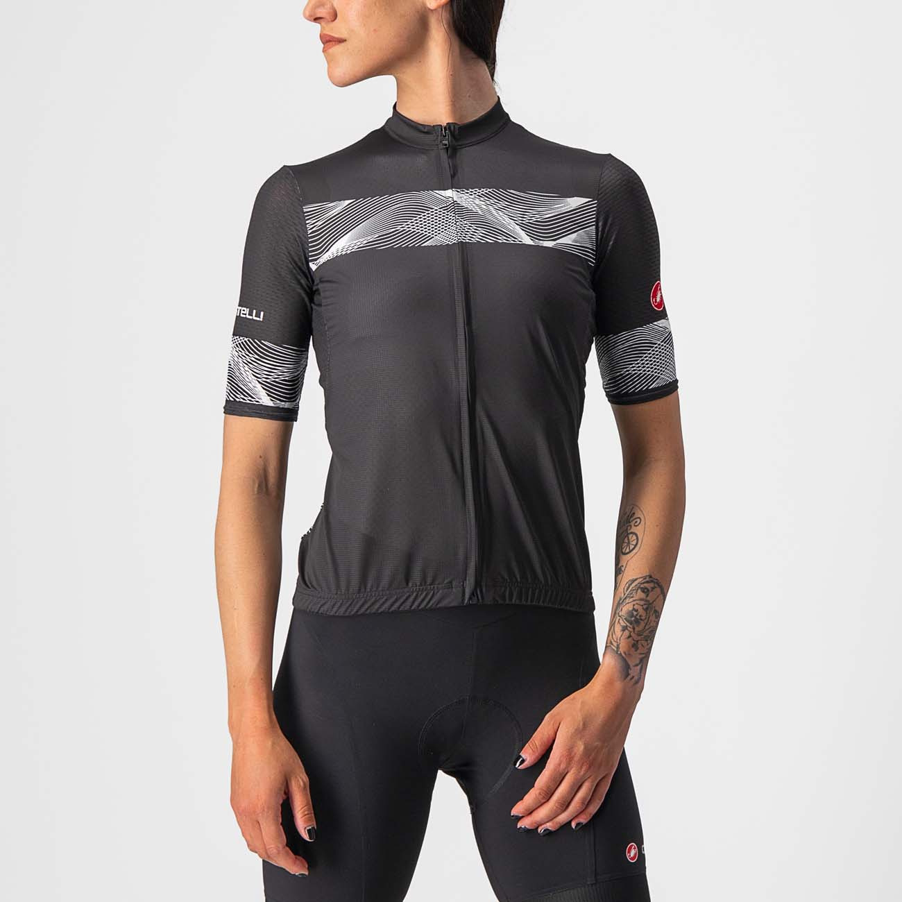 CASTELLI Cyklistický dres s krátkým rukávem - FENICE LADY - bílá/černá XS