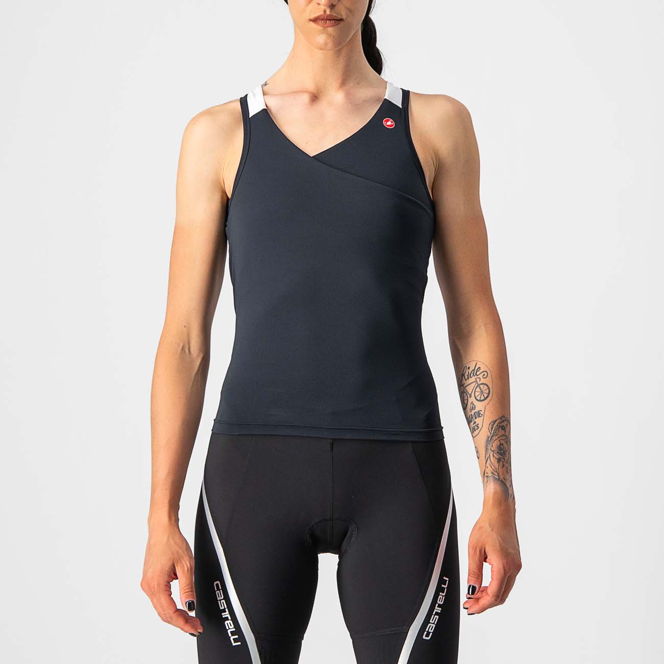 
                CASTELLI Cyklistický dres bez rukávů - SOLARIS LADY - černá/bílá M
            