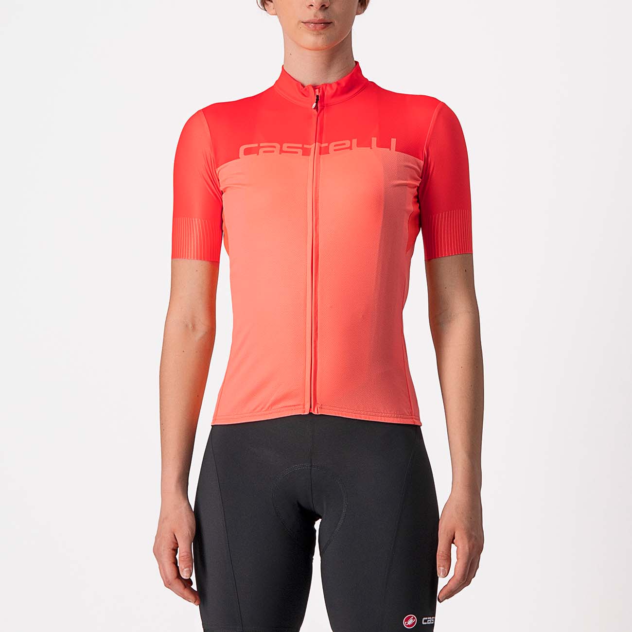 
                CASTELLI Cyklistický dres s krátkým rukávem - VELOCISSIMA LADY - oranžová/růžová S
            