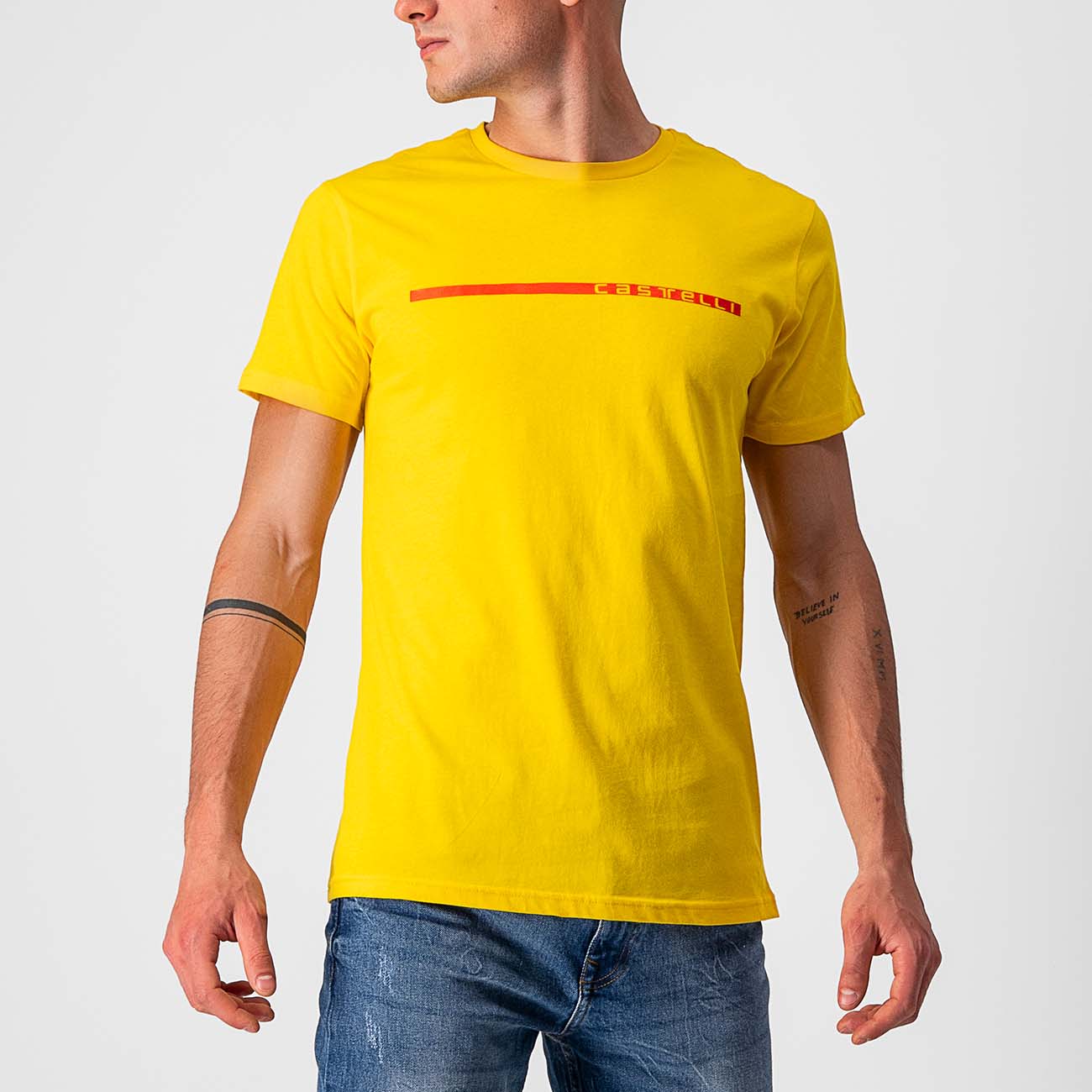 
                CASTELLI Cyklistické triko s krátkým rukávem - VENTAGLIO TEE - žlutá/červená M
            