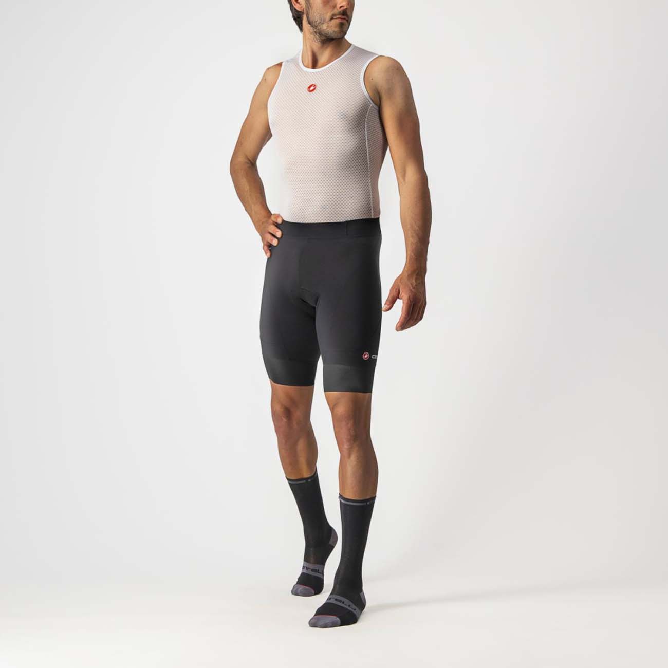 
                CASTELLI Cyklistické kalhoty krátké bez laclu - ENDURANCE 3 - černá 3XL
            