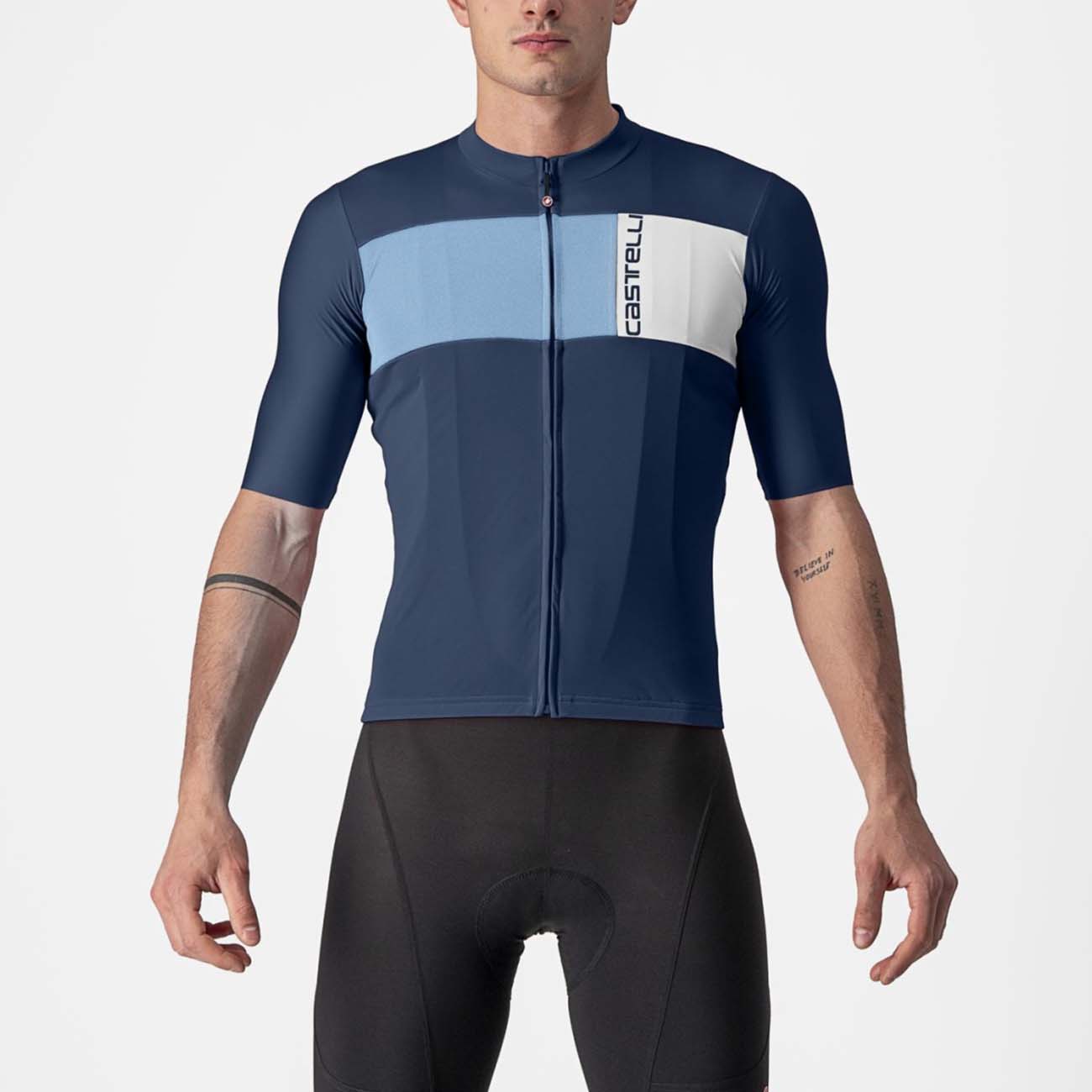 
                CASTELLI Cyklistický dres s krátkým rukávem - PROLOGO VII - světle modrá/modrá 2XL
            