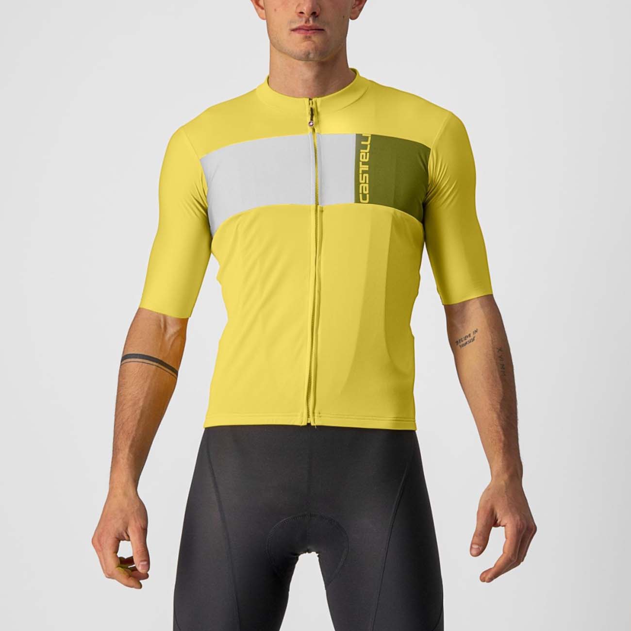 
                CASTELLI Cyklistický dres s krátkým rukávem - PROLOGO VII - ivory/žlutá 2XL
            
