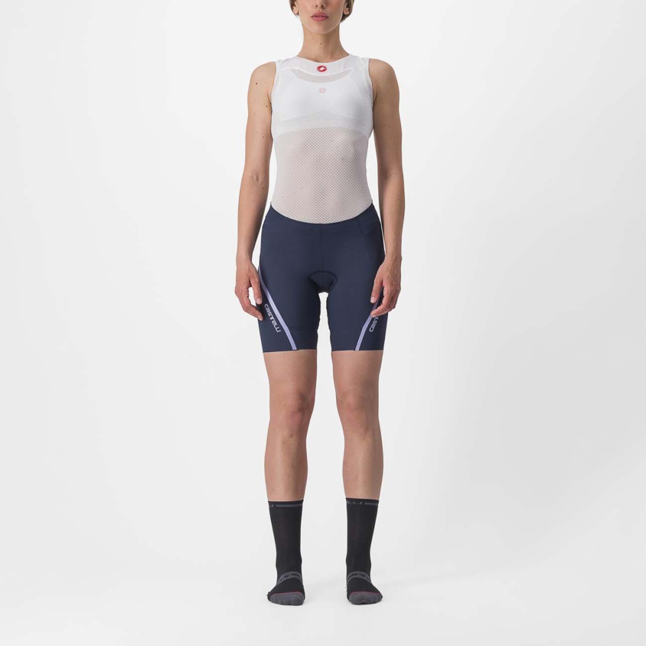 
                CASTELLI Cyklistické kalhoty krátké bez laclu - VELOCISSIMA 3 LADY - modrá XS
            