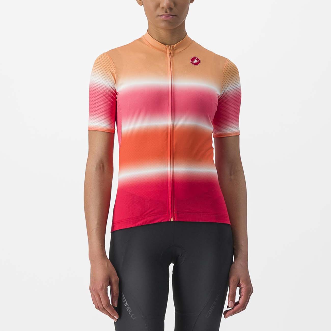 CASTELLI Cyklistický dres s krátkým rukávem - DOLCE LADY - červená/oranžová