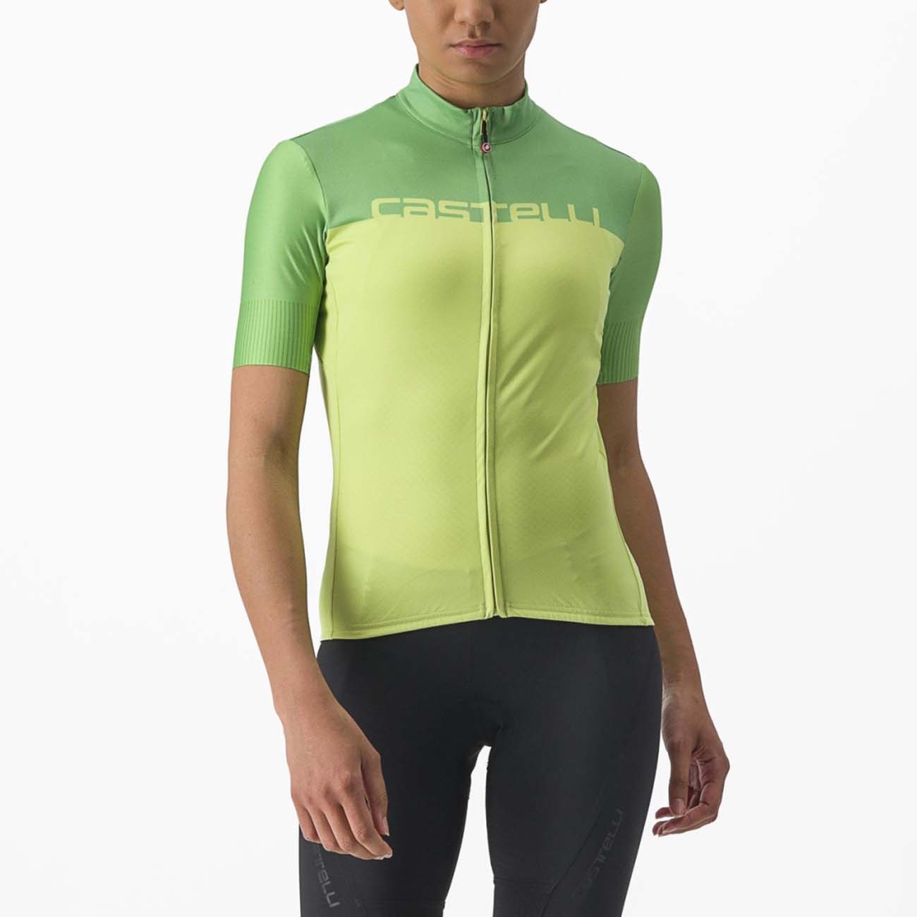 
                CASTELLI Cyklistický dres s krátkým rukávem - VELOCISSIMA LADY - zelená/žlutá S
            