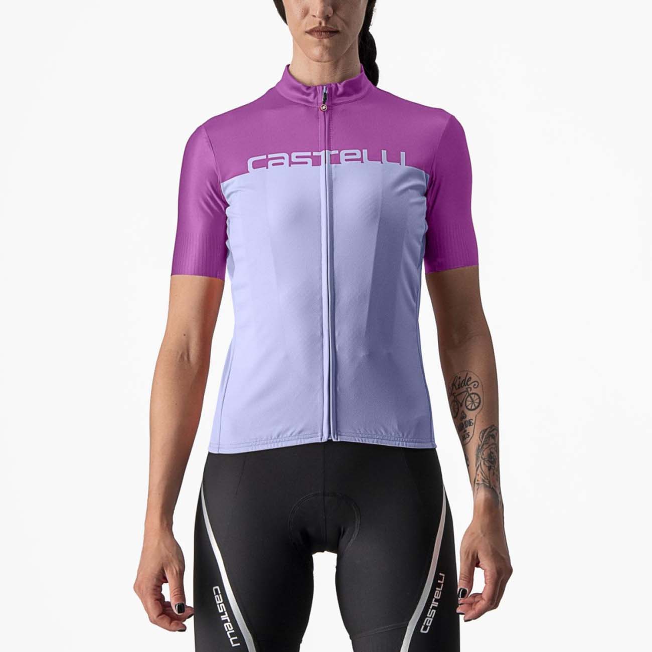 
                CASTELLI Cyklistický dres s krátkým rukávem - VELOCISSIMA LADY - fialová S
            