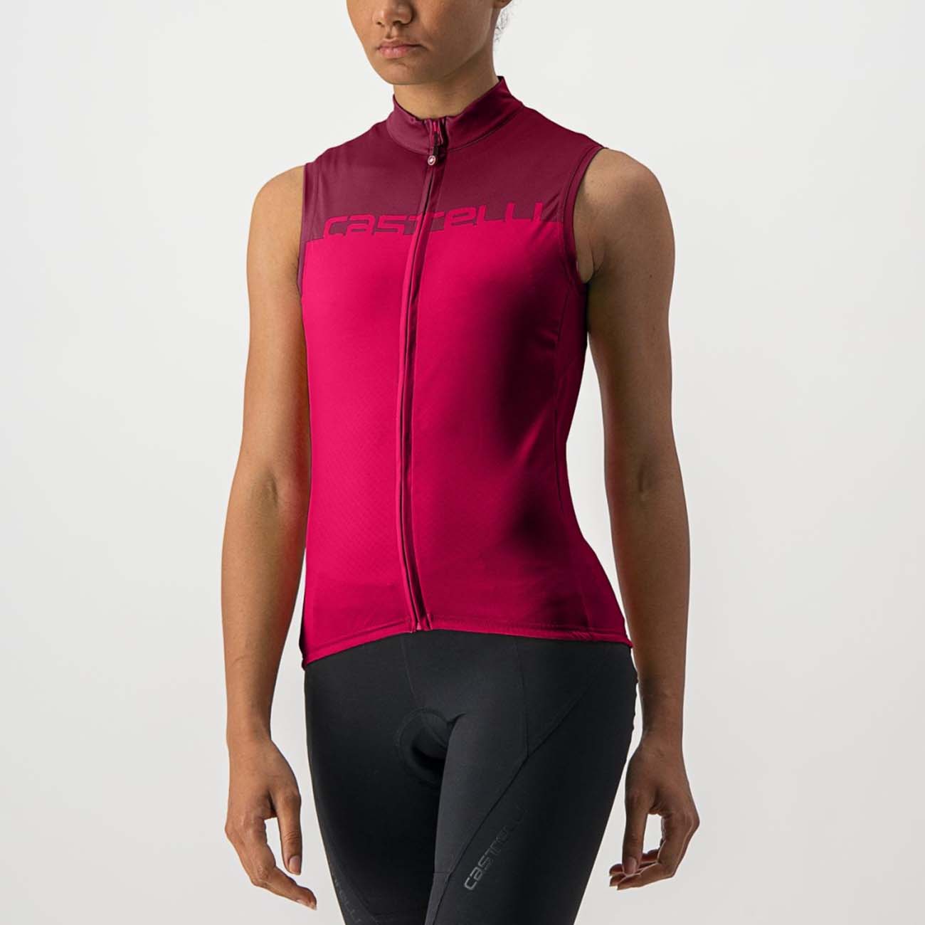 
                CASTELLI Cyklistický dres bez rukávů - VELOCISSIMA LADY - bordó/červená XS
            