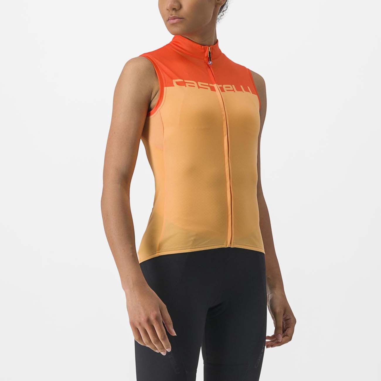 
                CASTELLI Cyklistický dres bez rukávů - VELOCISSIMA LADY - oranžová S
            