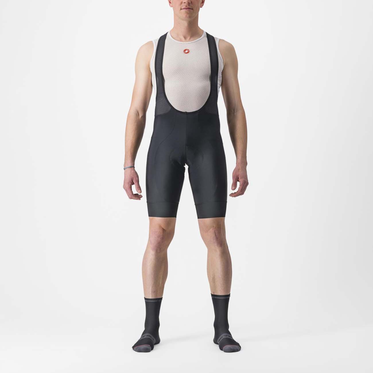 
                CASTELLI Cyklistické kalhoty krátké s laclem - ENTRATA 2 - černá L
            