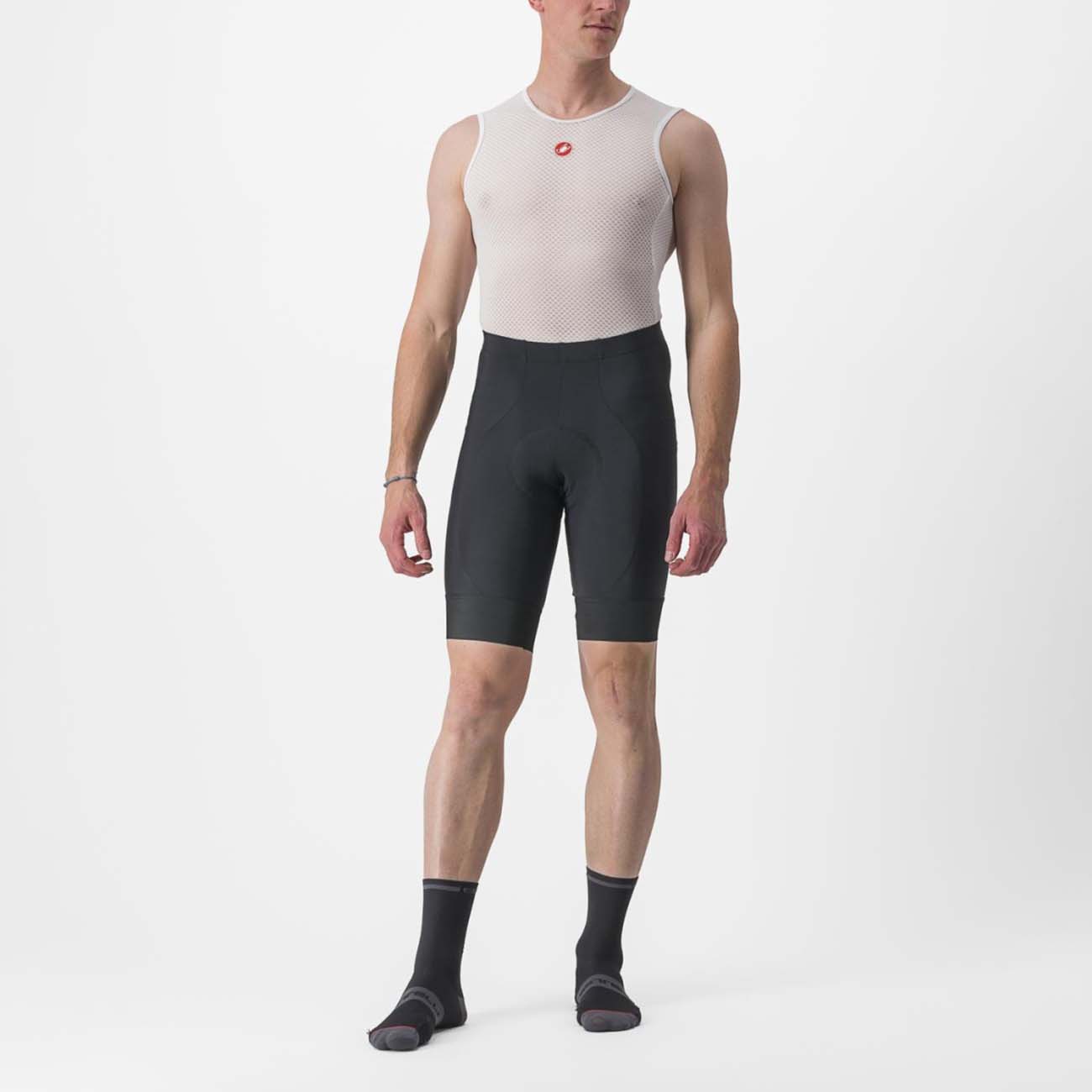 
                CASTELLI Cyklistické kalhoty krátké bez laclu - ENTRATA 2 - černá XL
            