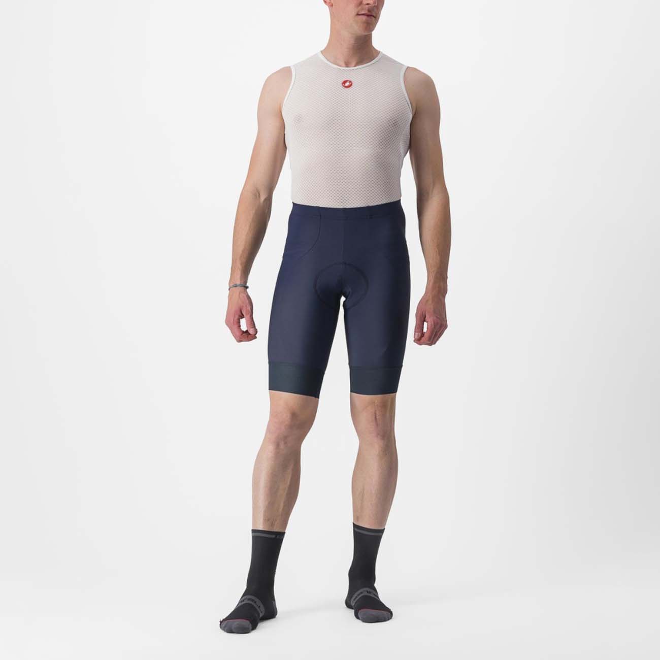
                CASTELLI Cyklistické kalhoty krátké bez laclu - ENTRATA 2 - modrá L
            